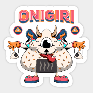 Onigiri Cartoon Character Sticker